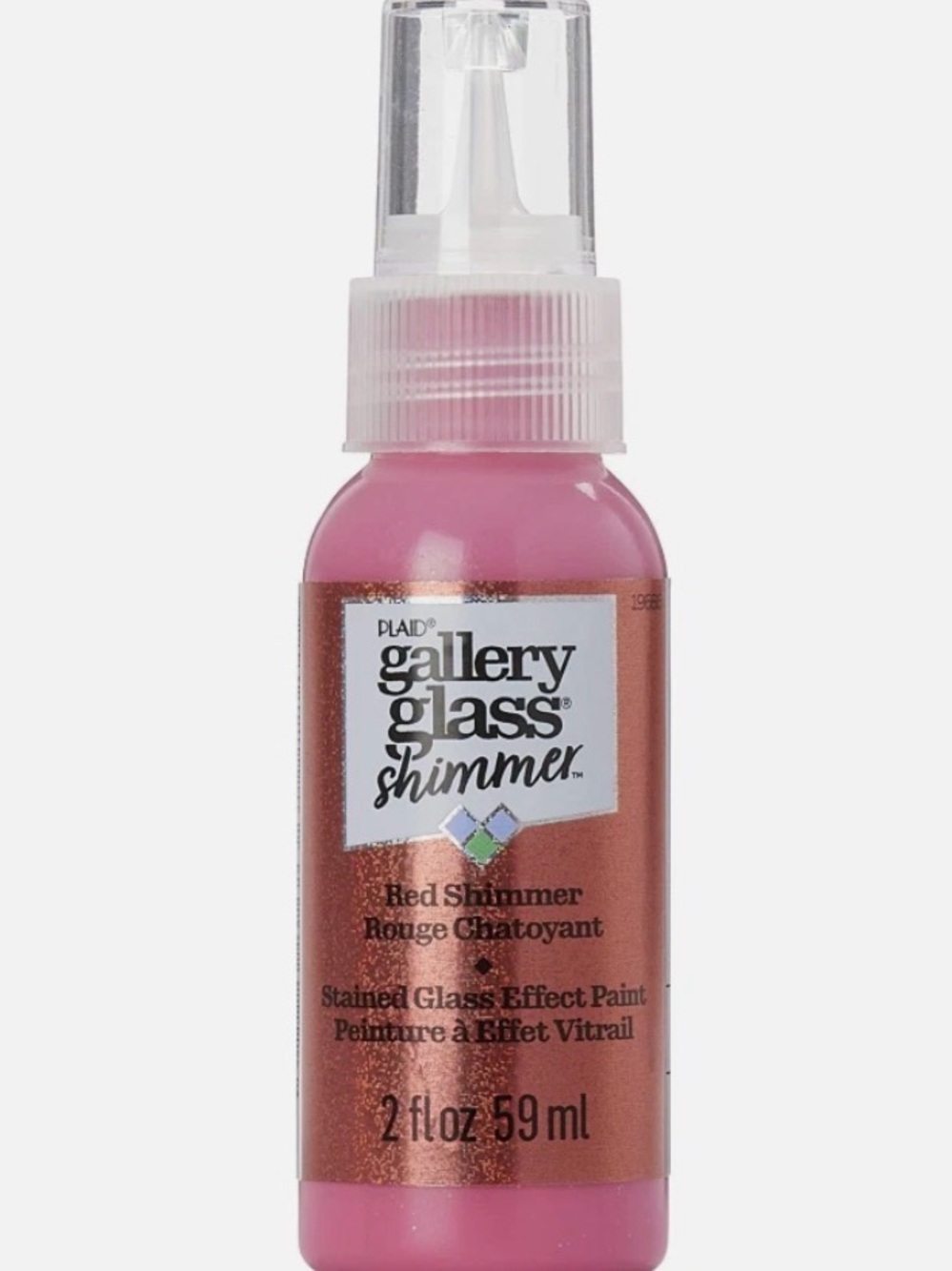 FolkArt Gallery Glass Shimmer Stained Glass Effect Paint - Red Shimmer (2 fl oz)